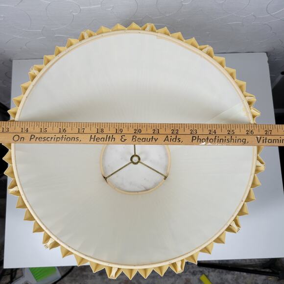 Vintage Stiffel Inverted Pinch Pleat Lamp Shade 11" Cream Fabric Accordion Retro - Picture 5 of 16